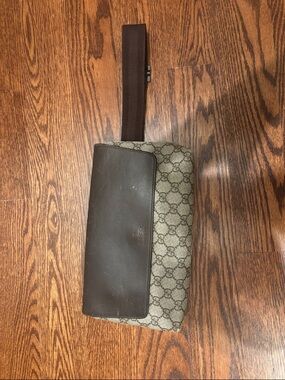 Gucci Brown Monogram Canvas & Dark Brown Leather Belt Bag